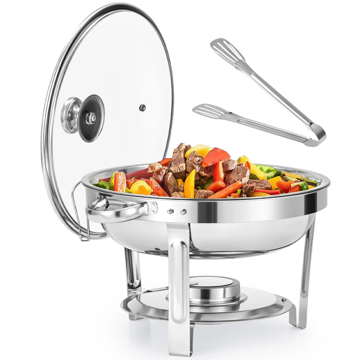 Wilprep 4/6/8PCS 5/6QT Chafing Dish Buffet Set Stainless Steel Food Warmer for Parties