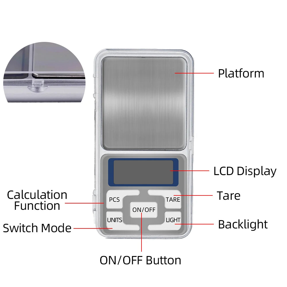 High Precision Scale 500g 0.1g Electronic Weight Scale Digital Balance Scale Pocket Jewelry Diamond weighing scales For Kitchen