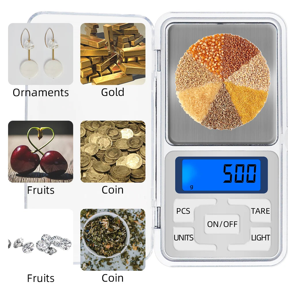 High Precision Scale 500g 0.1g Electronic Weight Scale Digital Balance Scale Pocket Jewelry Diamond weighing scales For Kitchen