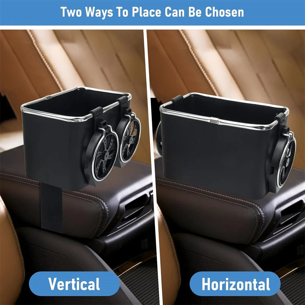 Car Armrest Storage Box Water Cup Holder Large Capacity Multifunctional Tissue Storage Car Seat Hanger Paper Towels Storage