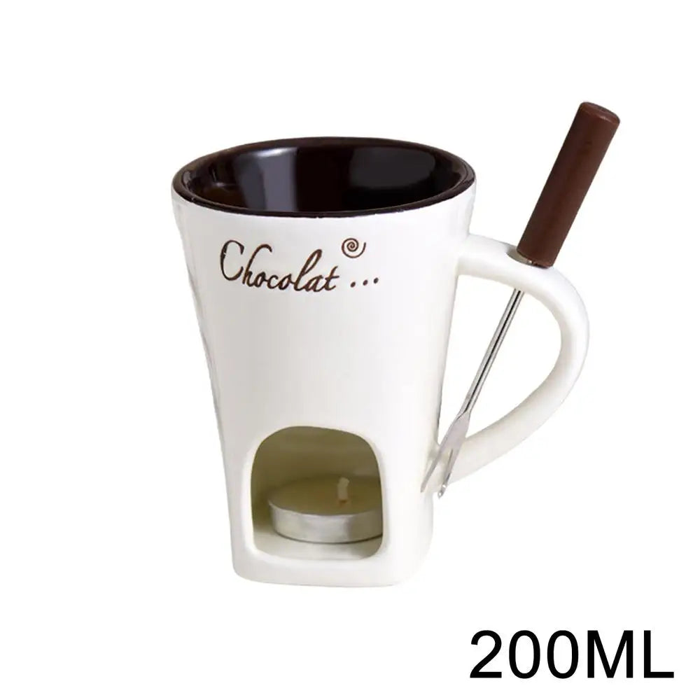 200ml Chocolate Fondue Mug Melting Cups Hot Pot Ceramic Melted Cups Butter Warmer Heating Tea Light Melt Pot For Candy Chocolate