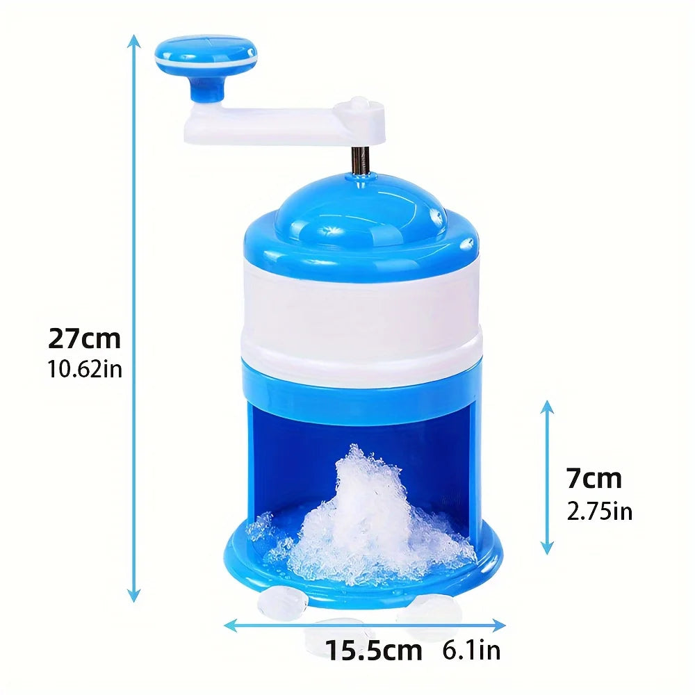 Portable Snow Cone & Shaved Ice Maker - Hand Crank, ABS Plastic, Ideal for Summer Parties & Home Use, No Electricity Needed