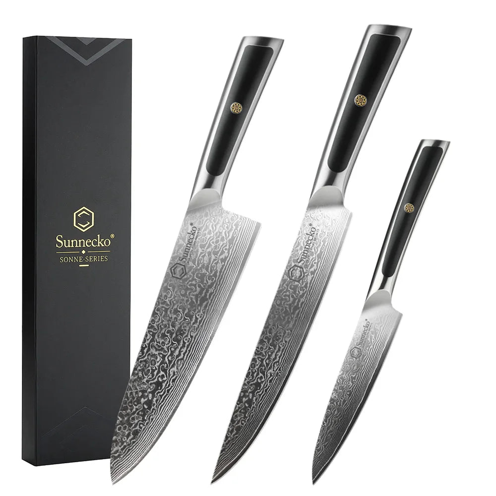 Sunnecko Damascus Chef's Knives High Carbon VG10 Steel Kitchen Design Knife Tools Ultra Sharp Vegetable Fruit Meat Cutting Knife