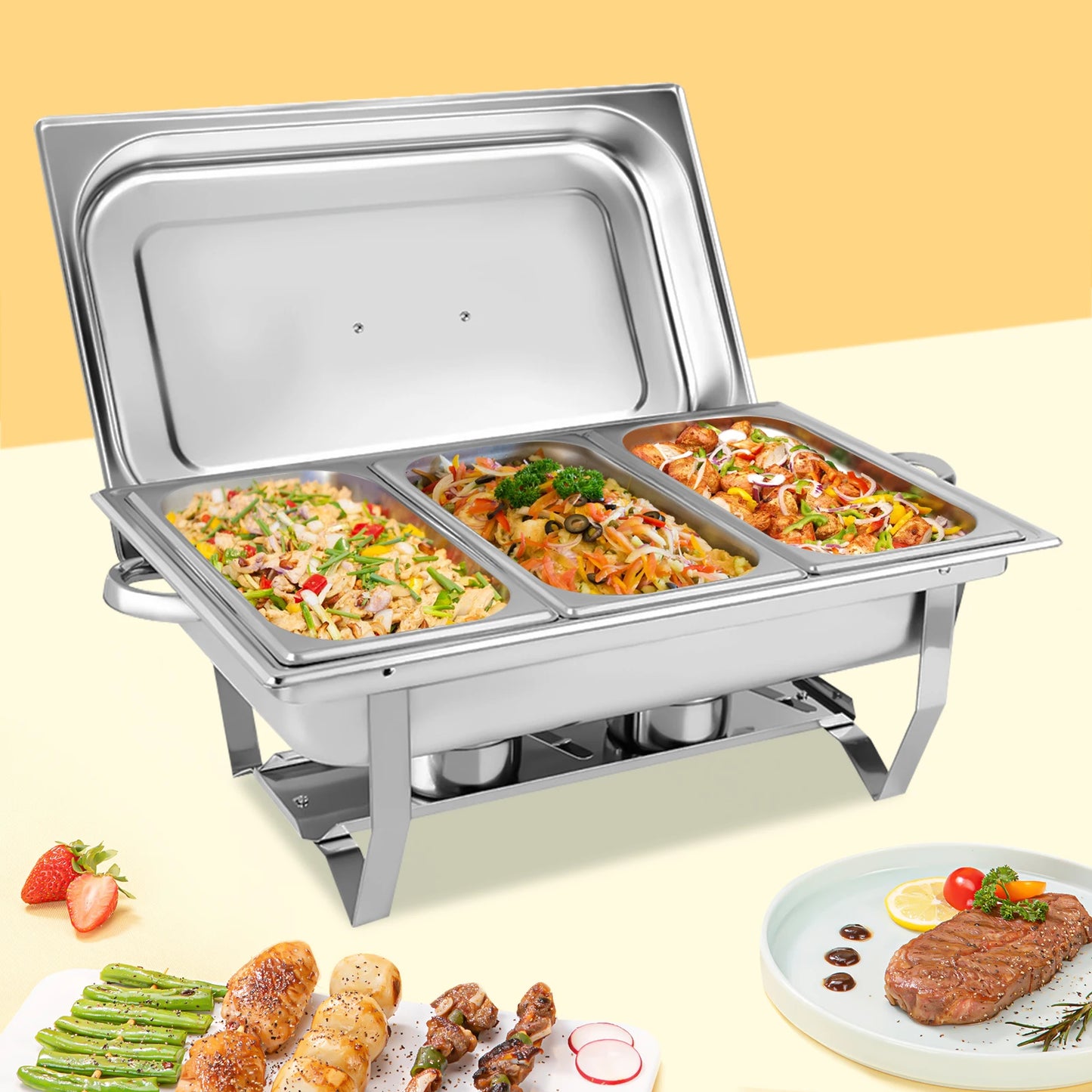 Stainless Steel Tableware Set Folding 3-Frame Dining Stove 4KG