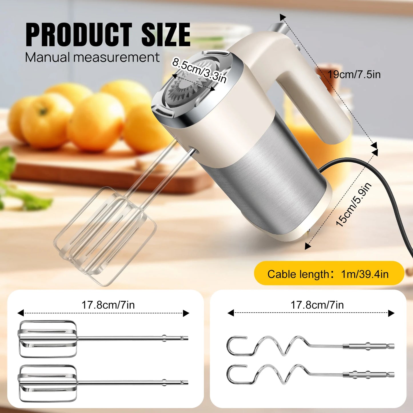 Convenient home 600W electric handheld egg beater 5 kinds of speed baking cake mixers