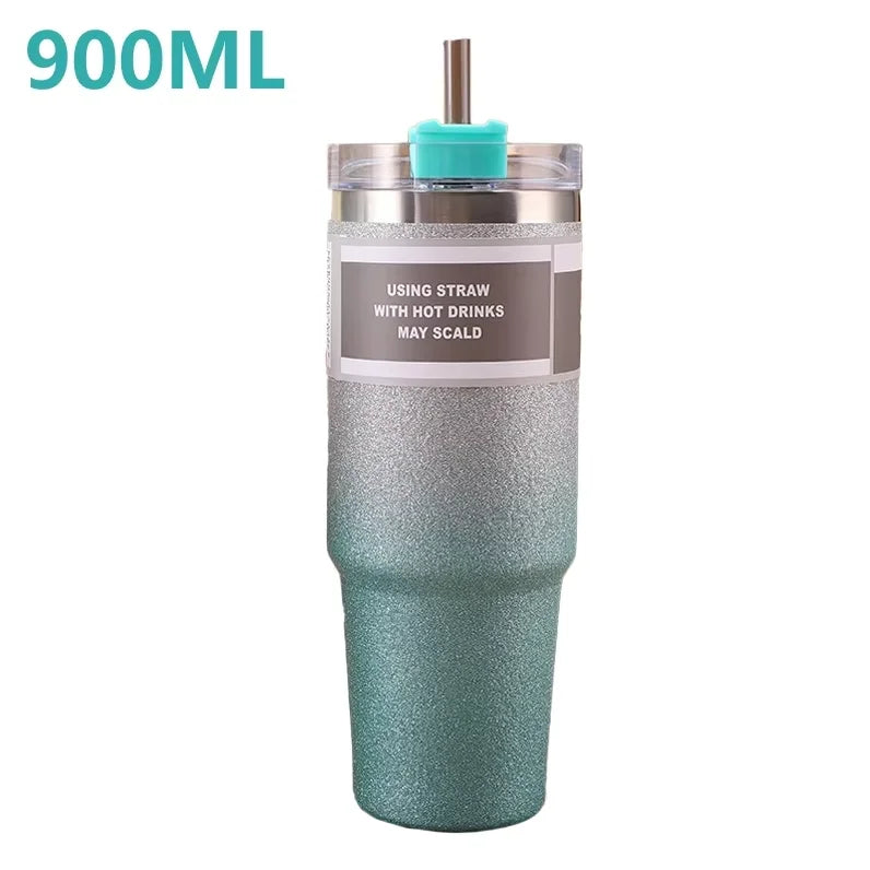 Vacuum insulated stainless steel Thermal Mug Coffee Cup with straw insulated travel cup with leakproof cover Thermos Bingba Cup