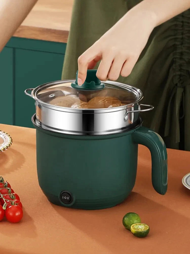 1.5L Mini Multifunctional Rice Cooker Home Cooking Pot Non-Stick Safety Material Electric Stockpot Utility Pan for Kitchen