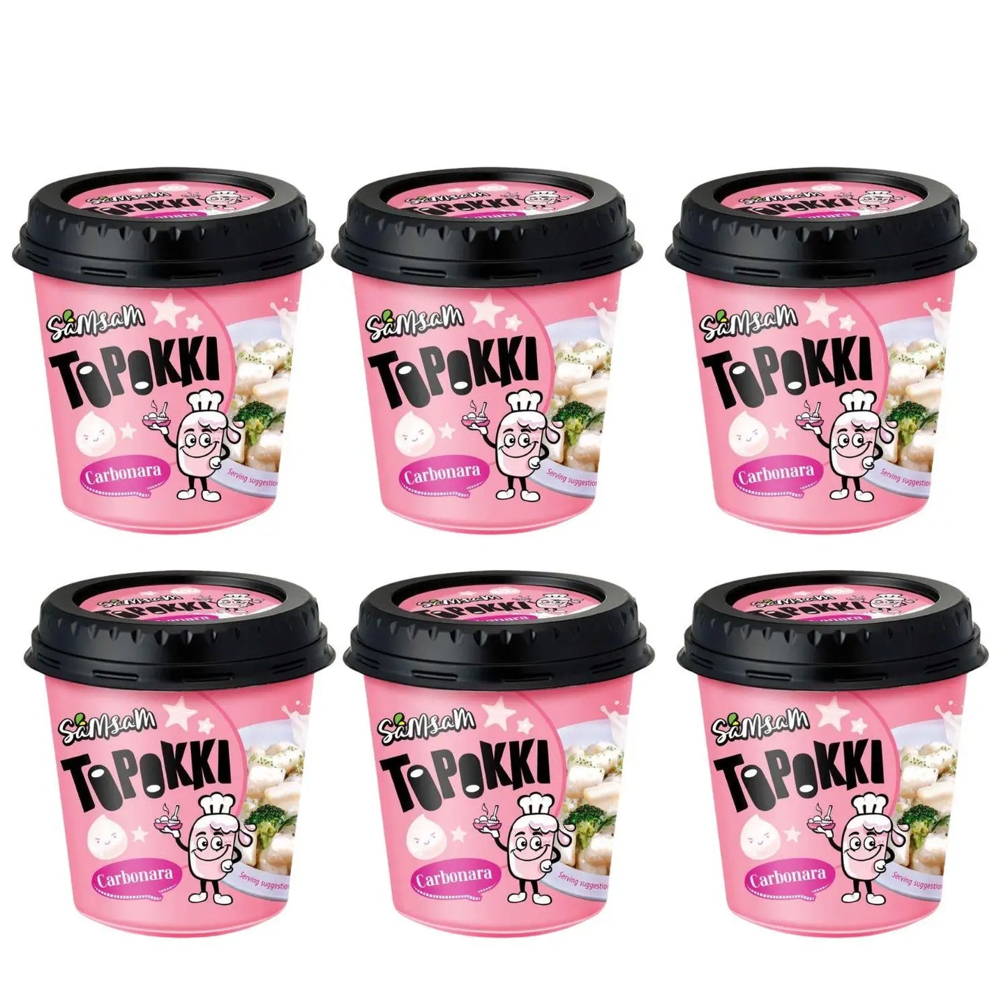 Samsam ,  Korean Toppokki Rice Cake （Pack of 6 cup）