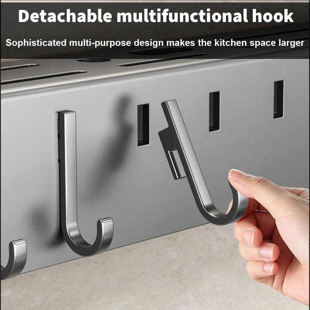 Kitchen Shelves Household Organizer Wall Mounted Rack Knife Holder Kitchen Storage Shelving Units Tableware Shelf