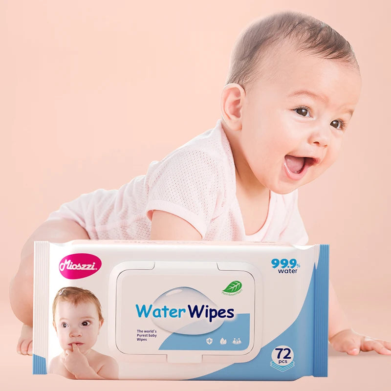 72pcs Mioszzi Baby Wet Wipes Biodegradable Pure Water