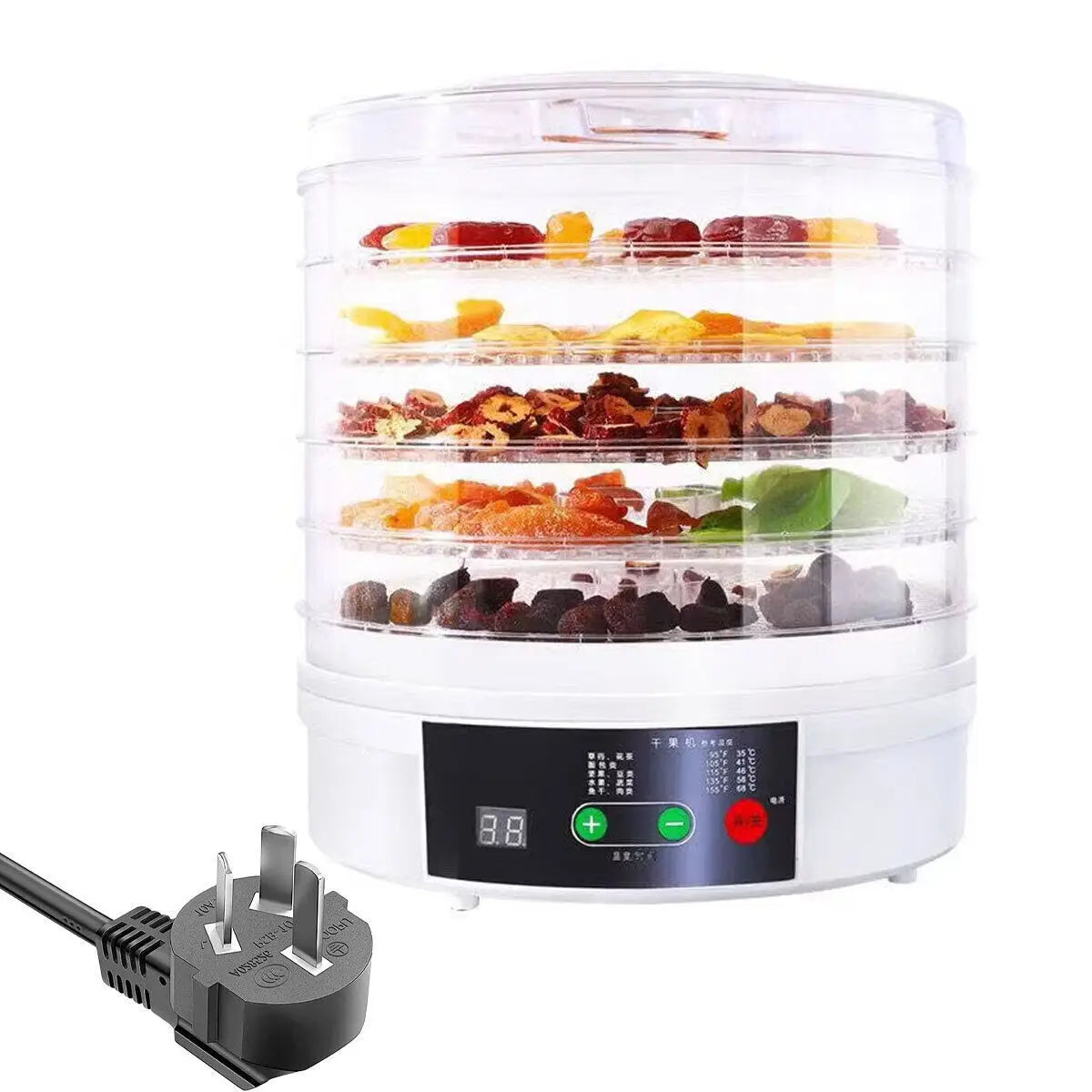 5 Tray Electric Food Dehydrator Snack Fruit Dryer Home Use Multifunctional Kitchen Meat Beef Dryer Veg Preserver Machine 350W