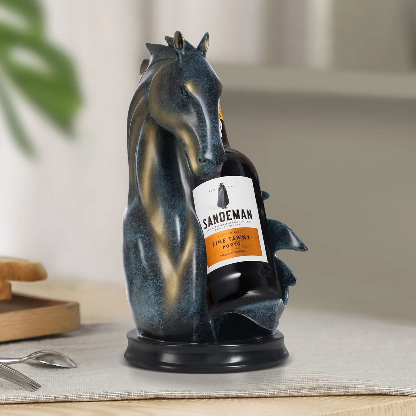 Soft decoration crafts Horse head wine rack Living room TV wine cabinet Office home decor Christmas gift