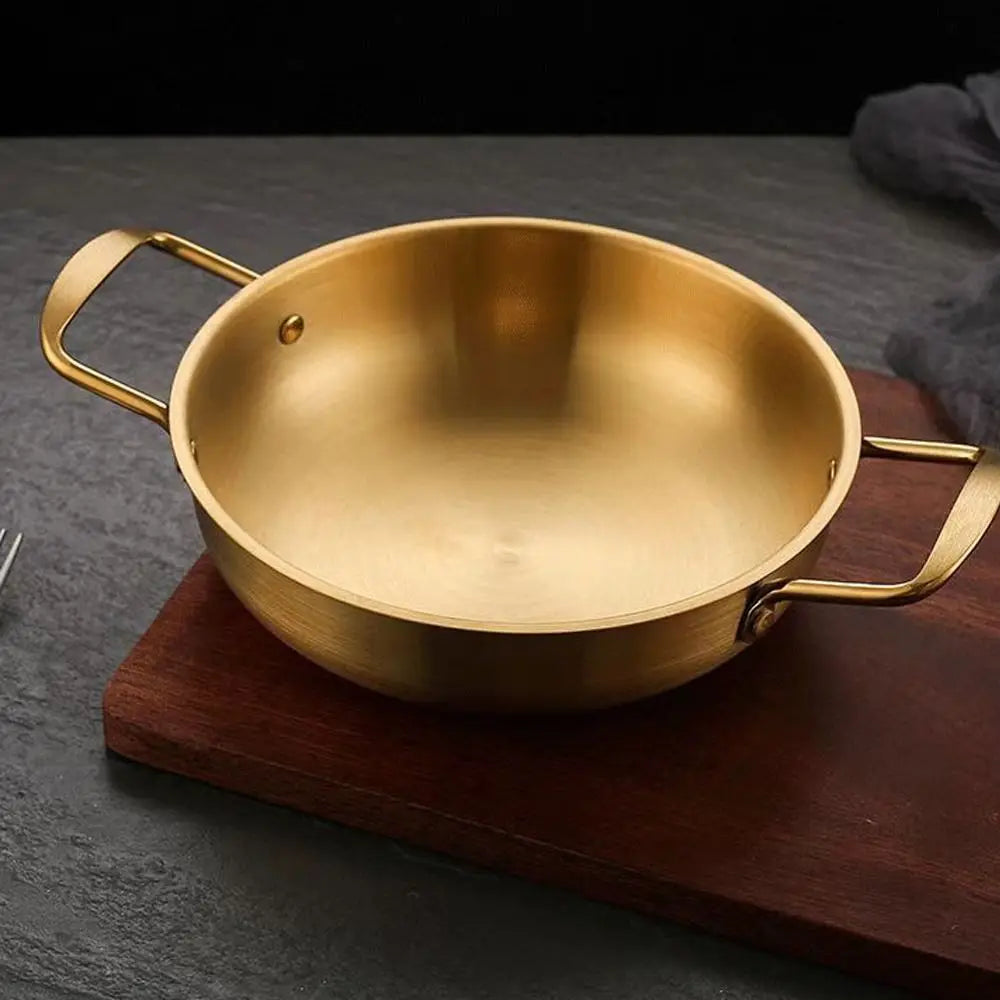Stainless Steel Seafood Rice Pot Dry Pots with Handle Home Cooking Paella Pan Picnic Snack Plates Cookware Saucepan for Kitchen