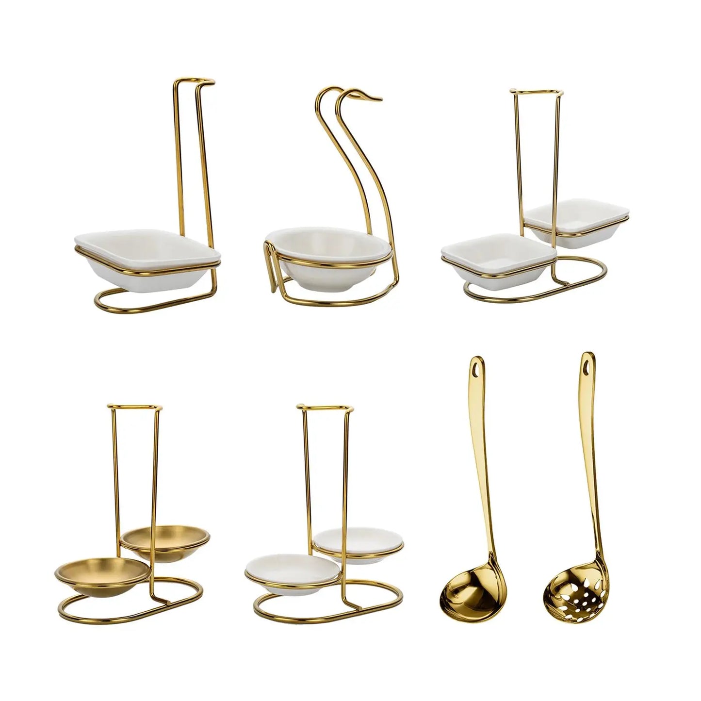 Slotted Spoon Portable Whisk Vertical Multifunctional Spoon Rest Holder for Hotpot Restaurant Counter Household Kitchen Utensil