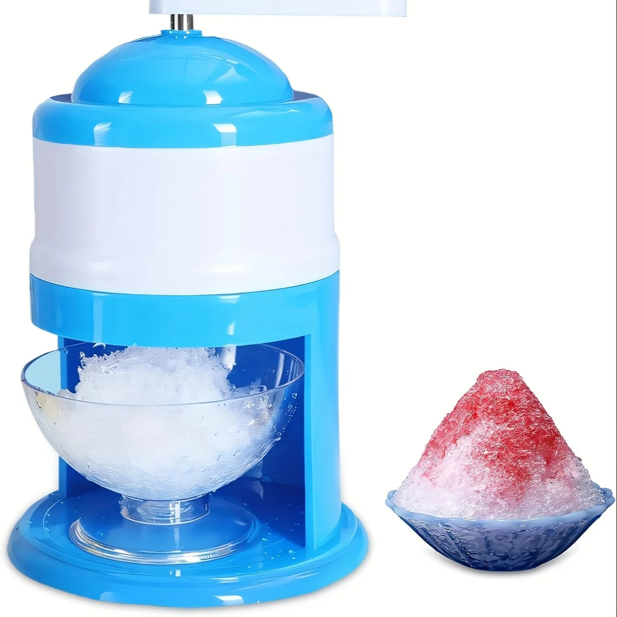 Portable Snow Cone & Shaved Ice Maker - Hand Crank, ABS Plastic, Ideal for Summer Parties & Home Use, No Electricity Needed
