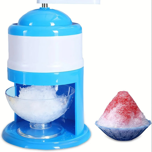 Portable Snow Cone & Shaved Ice Maker - Hand Crank, ABS Plastic, Ideal for Summer Parties & Home Use, No Electricity Needed