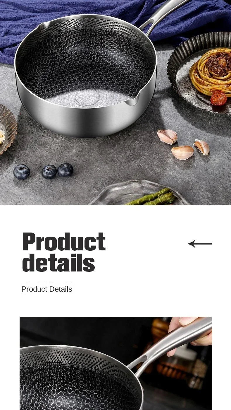 Versatile 316 Stainless Steel Pot for Home Cooking and Baby Food, Designed for Steaming, Boiling, Frying and Stir-Frying