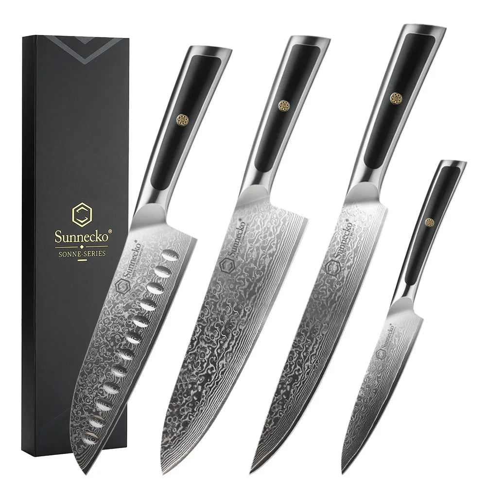 Sunnecko Damascus Chef's Knives High Carbon VG10 Steel Kitchen Design Knife Tools Ultra Sharp Vegetable Fruit Meat Cutting Knife