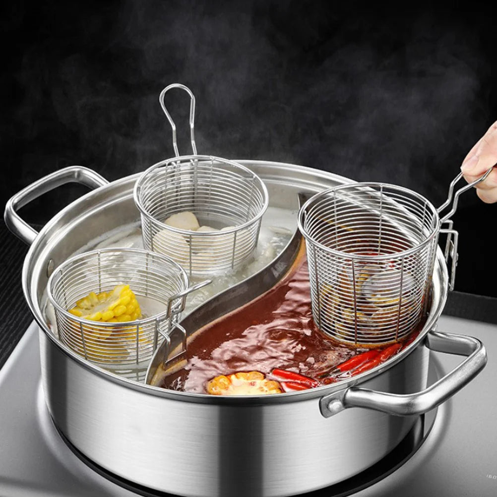 Strainer Basket Mesh Pasta Noodle Food Spoon Scoops Pot Stainless Steel Skimmer Hot Spider Spaghetti Handle Metal Strainer
