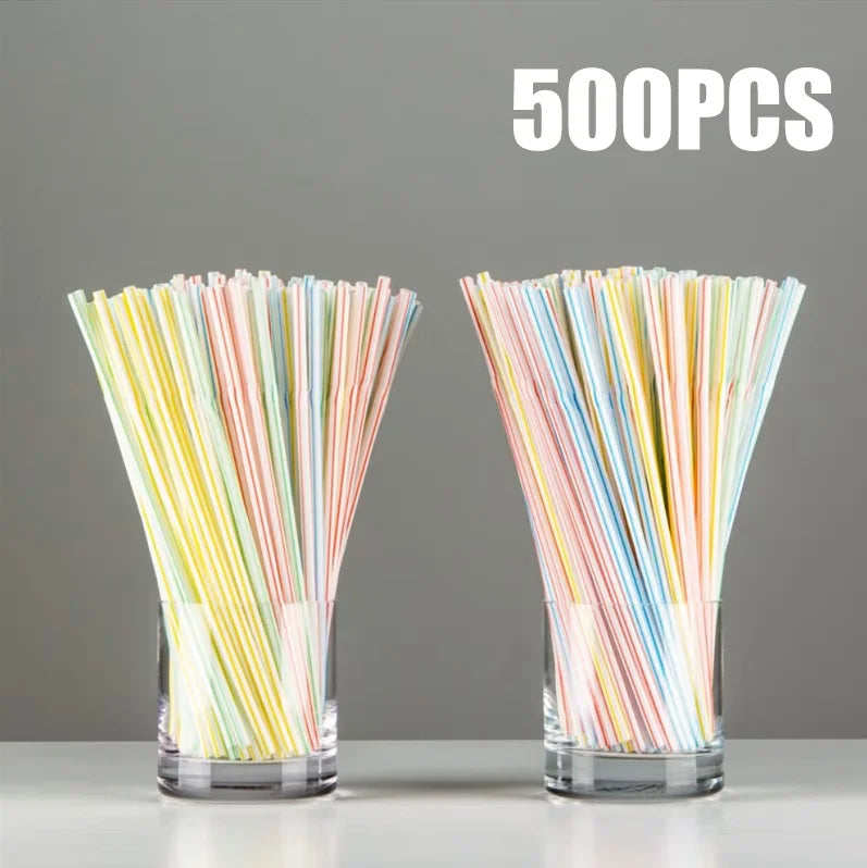 50-1000Pcs Multicolor Colorful Straws for Wedding Party Supplies Beverage Kitchen Straw Cocktail Drinking Straws