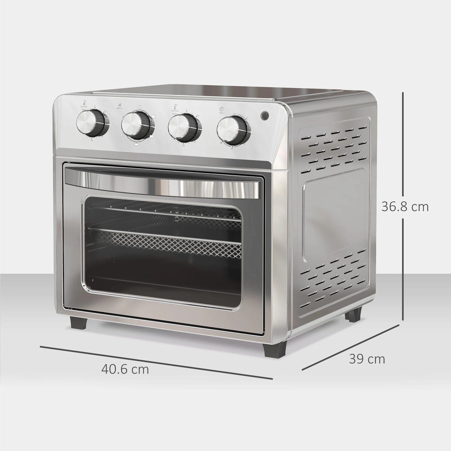 HOMCOM 24L Air Fryer Oven, Small Electric Oven, Grill, Roast, Bake, 1600W