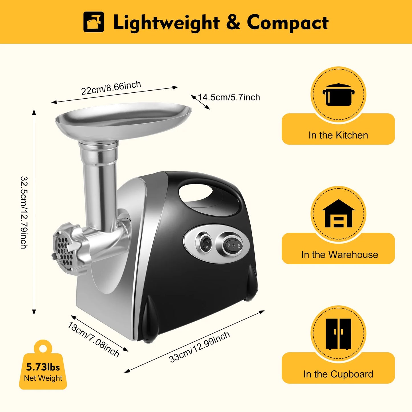 800W Electric Meat Grinder Home Multifunctional Meat Food Processor Sausage Noodles Maker Filler 190R/M