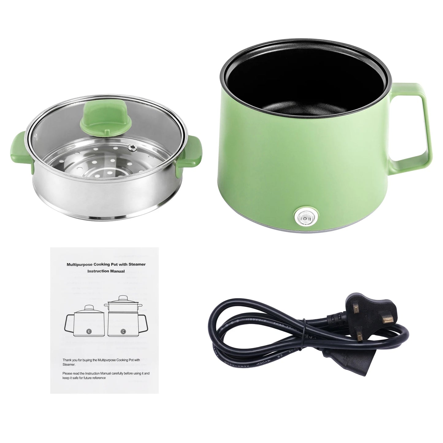 Electric Hot Pot, Mini Electric Cooker 1.7L Noodles Pot Multi-Functional Electric Cooker for Soup Porridge Dumplings Eggs Pasta