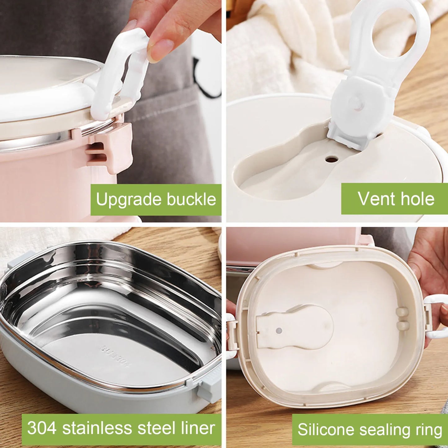 Kitchen Utensils Lunch Box Portable Stainless Steel Food Container for Student Children Work Lunch Box Stainless Steel Lunch Box