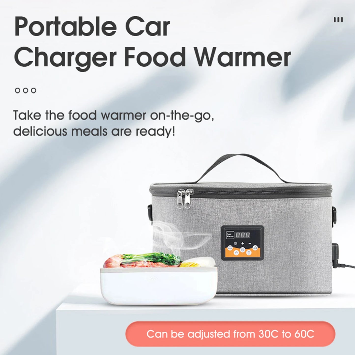 Portable Oven 12V Car Food Warmer Personal Mini Oven with Digital Display Temperature Preset 8L Electric Car Heating Lunch Box f