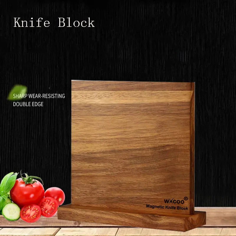 Professional Kitchen Knives Chef Chopping Knife Hollow Handle Meat Vegetable Slicing Knife Solid Wood Magnetic Knife Block