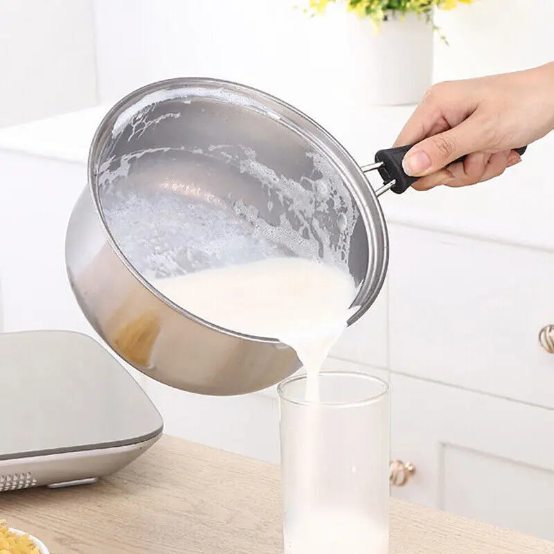 Set of 3 Induction Non Stick Stainless Steel Cookware Kitchen Glass Lids Pot Pan