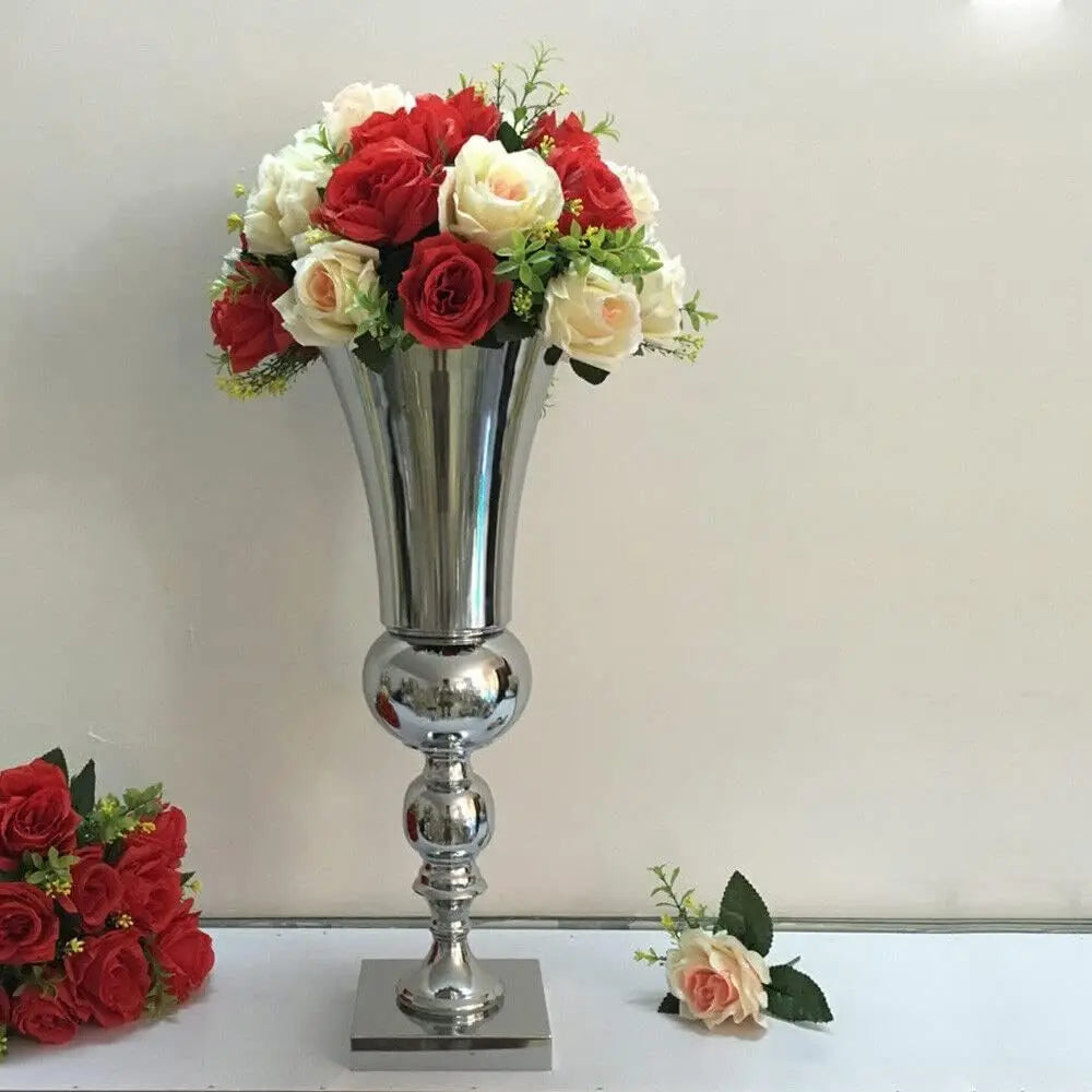 50cm Metal Flower Vase, Table Floral Stand Urn Candle Holder for Wedding Centerpieces Birthday Party Decor Road Lead Candelabra
