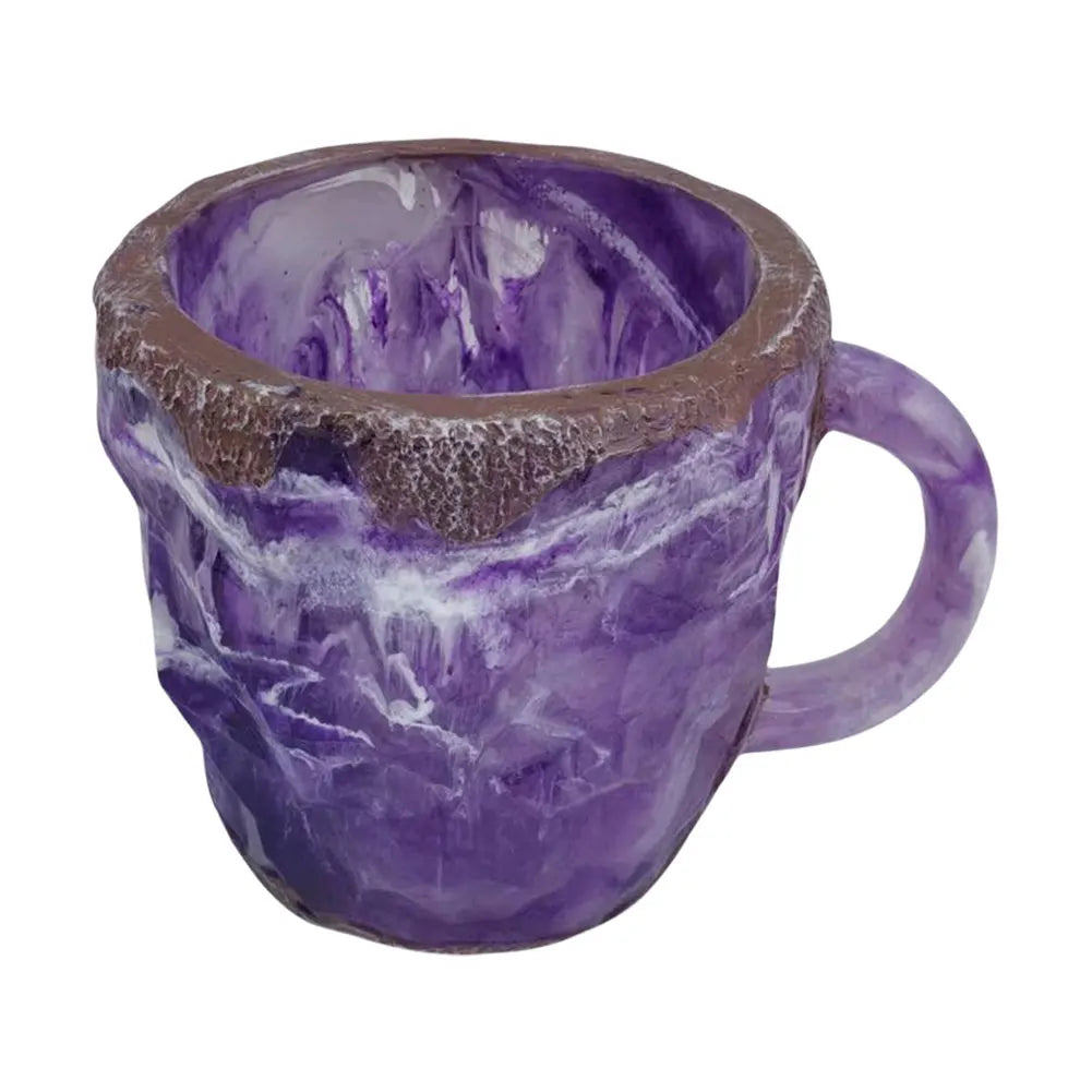 Mineral Crystal Coffee Mugs Colorful Crystal Mug Multi-use Elegant Mineral Cup Resin Tea Cup Gift for Family Friends