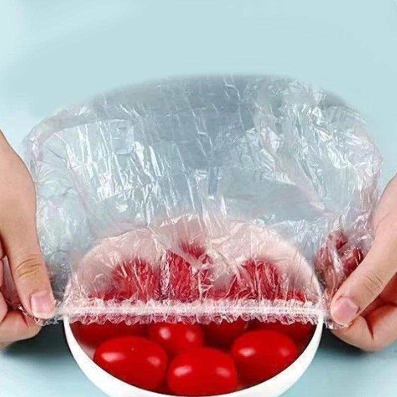 100/200/300Pcs Plastic Wrap Disposable Food Cover Bags Food Grade Fruit Fresh-keeping Plastic Storage Bag Kitchen Accessories