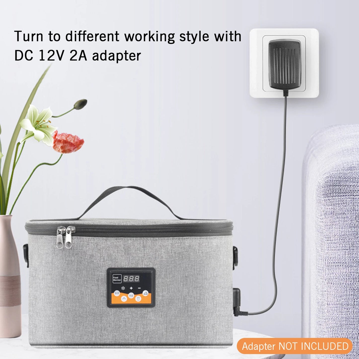 Portable Oven 12V Car Food Warmer Personal Mini Oven with Digital Display Temperature Preset 8L Electric Car Heating Lunch Box f