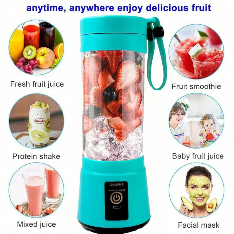 Food Residue Processor Smoothie Fruit Blender Lemon Squeezer USB Rechargeable Portable Kitchen Blenders Juicer Blending Cup Bar