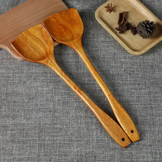 Bamboo Wood Spatula 39cm Long Handle Wooden Spatula Non-stick Pan Does Not Hurt The Pot Household Kitchen Cooking Spatula
