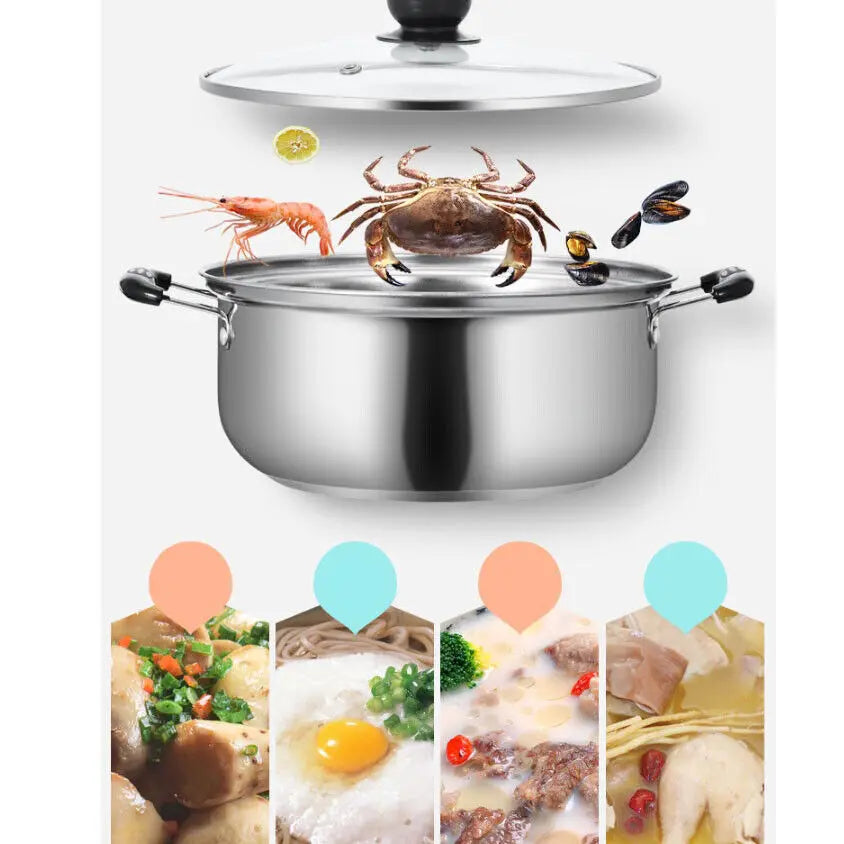 5PCS/Set Stainless Steel Saucepan Induction Cooking Pot Cooker Cookware Kitchen