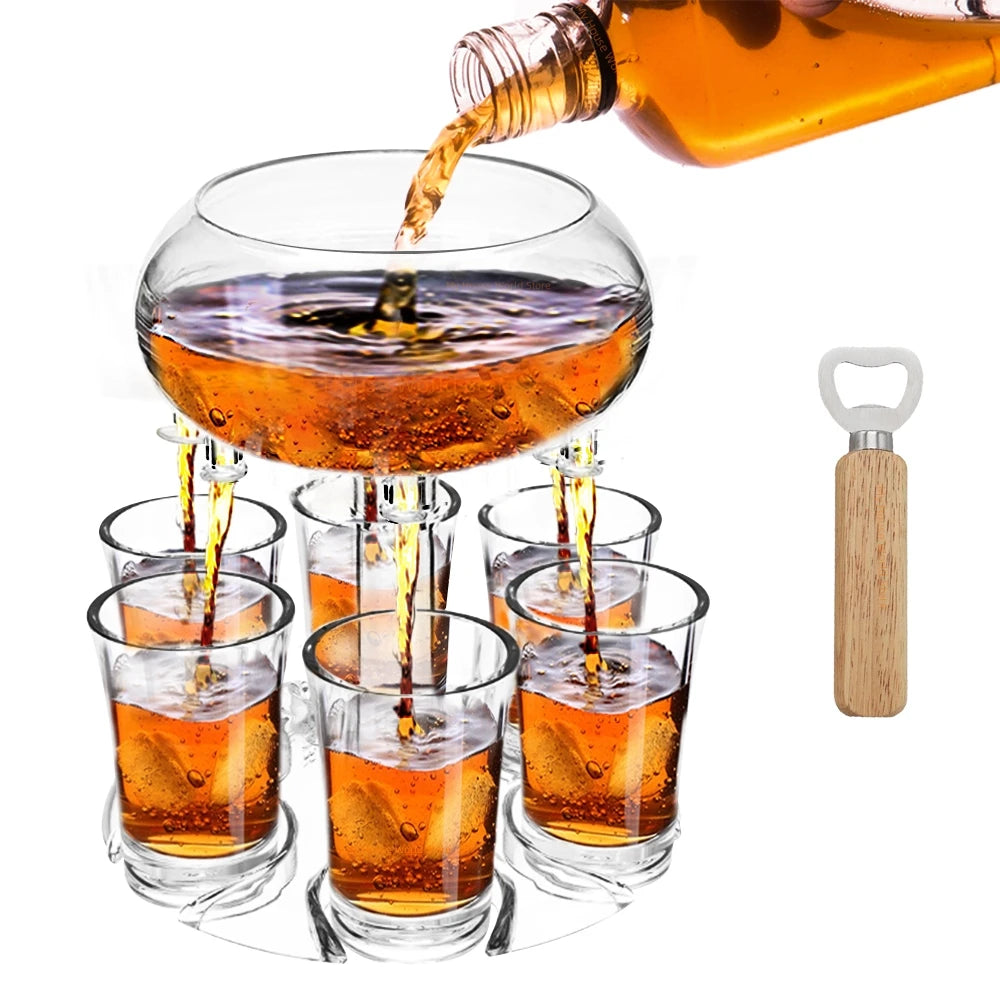 6 Shot Glass Dispenser Holder Liquor Dispenser Pmma Acrylic Glass Party Drinking Games Bar Cocktail Wine Beer Quick Filling Tool