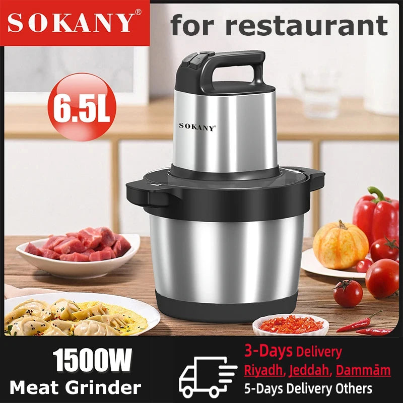 Electric Meat Grinders Stainless Steel Meat Grinder Kitchen Chopper 3 Gear Vegetable Food Processor Blender Mixer Garlic Crusher