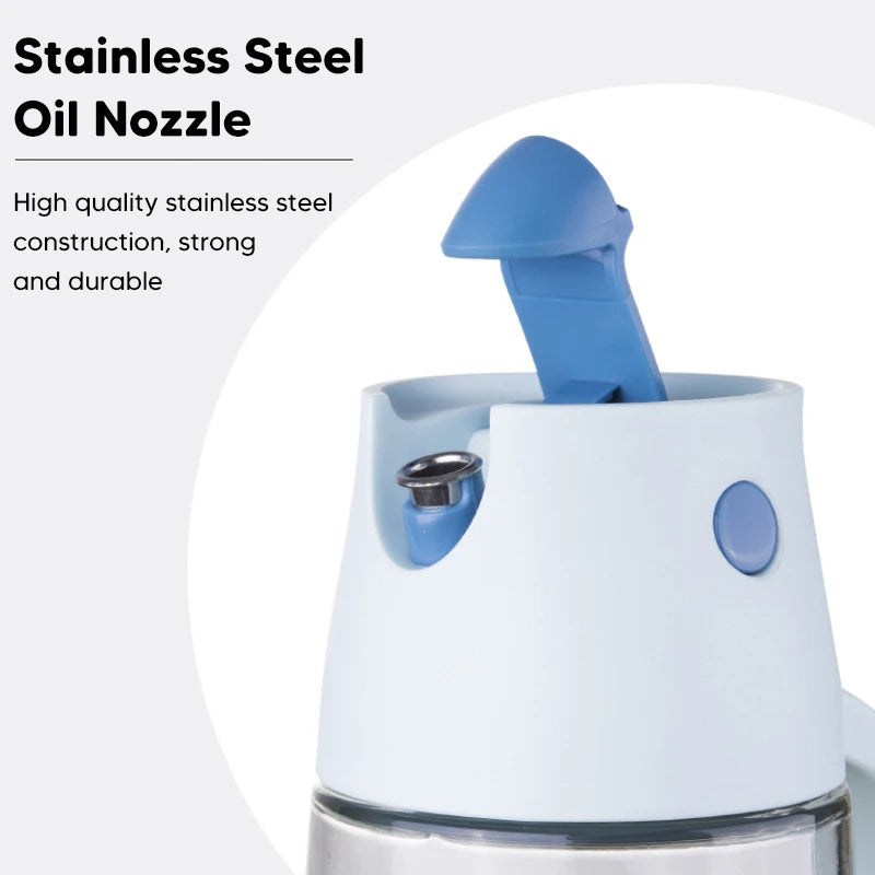 550/650ml Large Capacity Glass Oil Bottle with Automatic Oil Dispensers Olive Oil Kitchen Seasoning Bottle for Air Fryer Salad