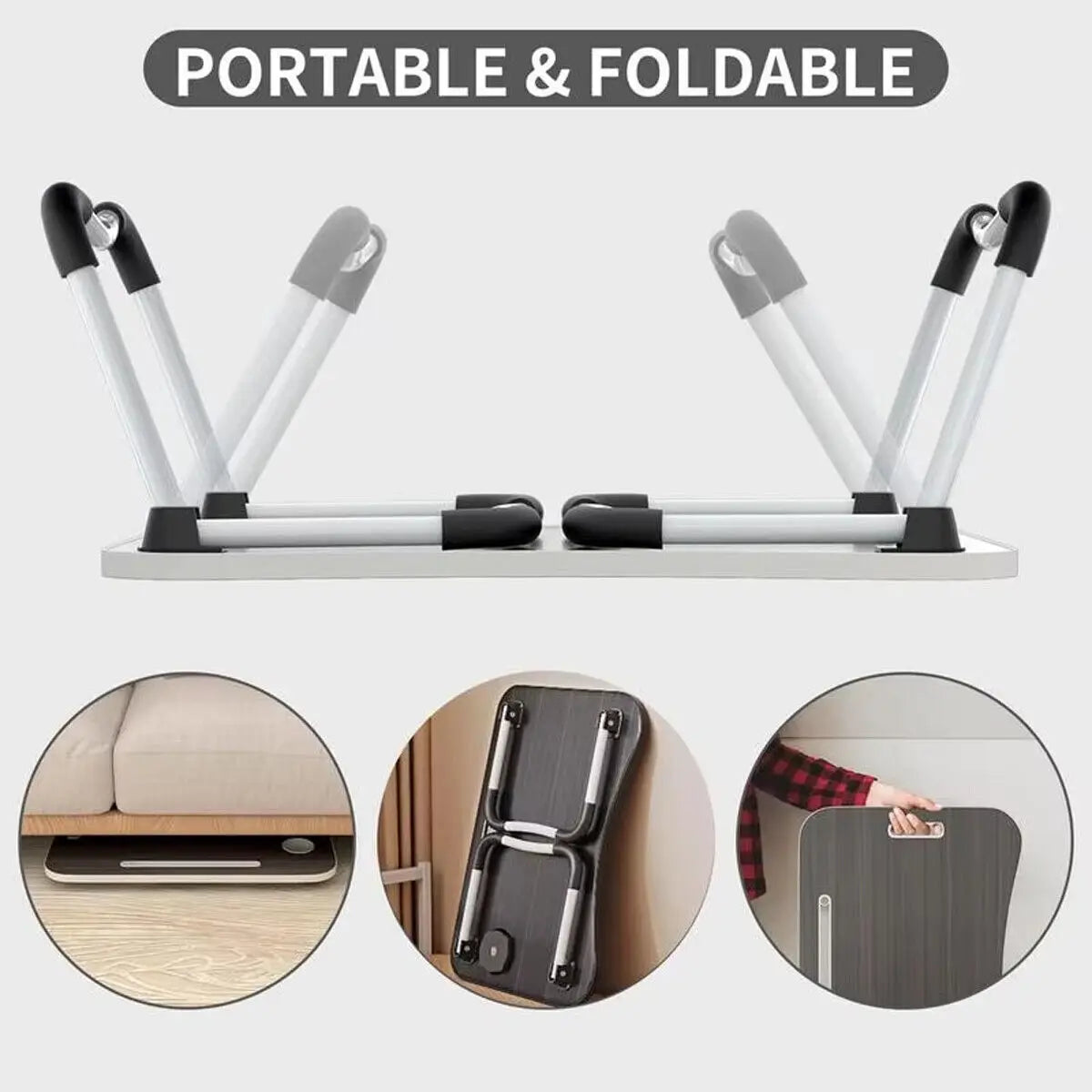 Folding Laptop Desk for Bed Tray Table Desk Bed Sofa Laptop Portable Lap Desk With tablet slot and cup holder Table support