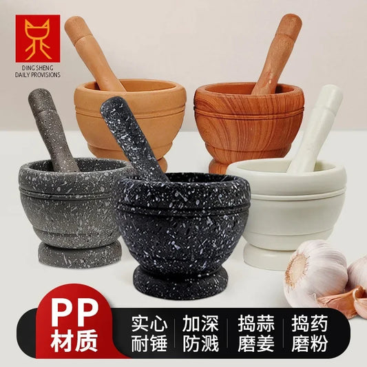 Resin Mortar Pestle Set Garlic Herb Spice Mixing Grinding Crusher Bowl Restaurant Kitchen Tools
