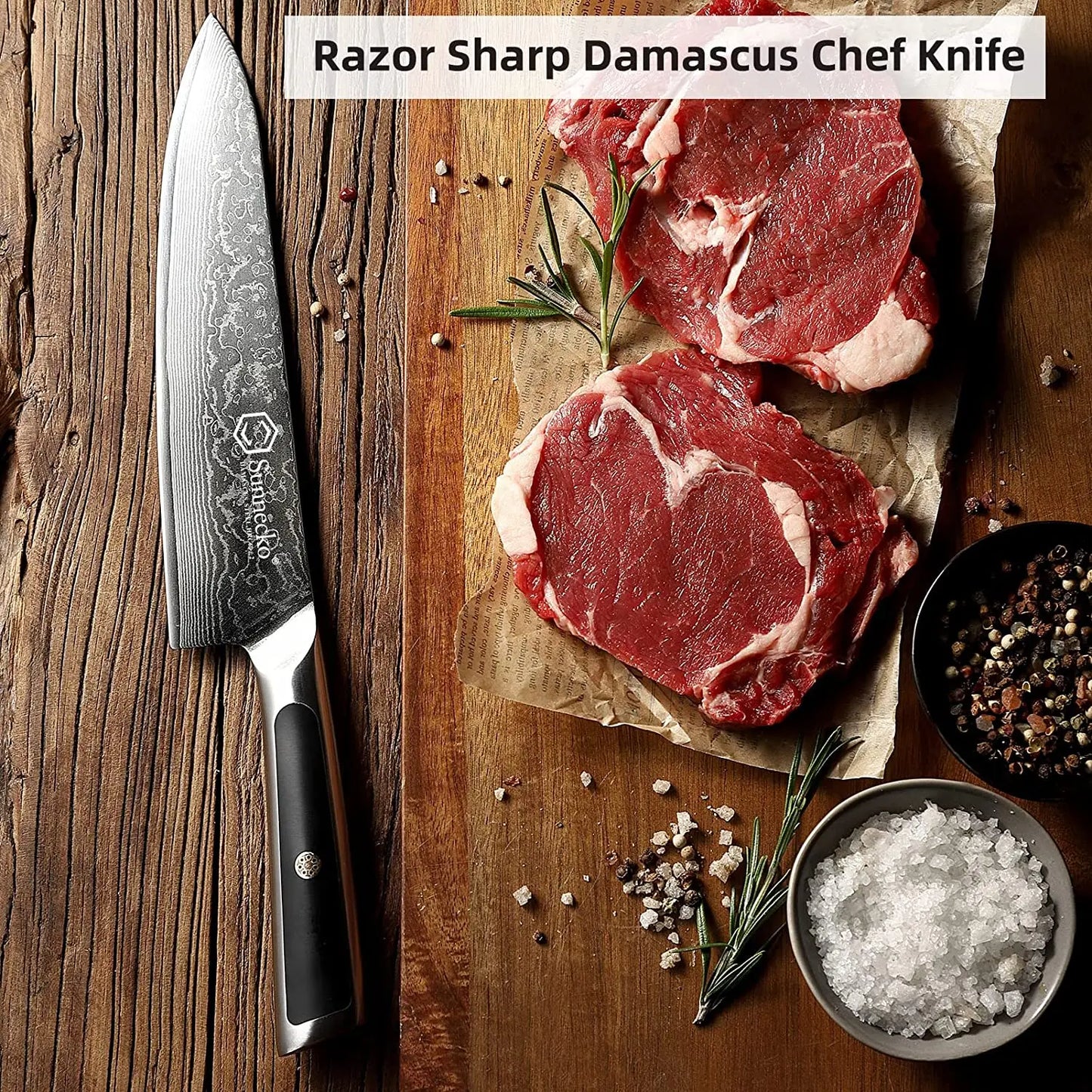Sunnecko Damascus Chef's Knives High Carbon VG10 Steel Kitchen Design Knife Tools Ultra Sharp Vegetable Fruit Meat Cutting Knife