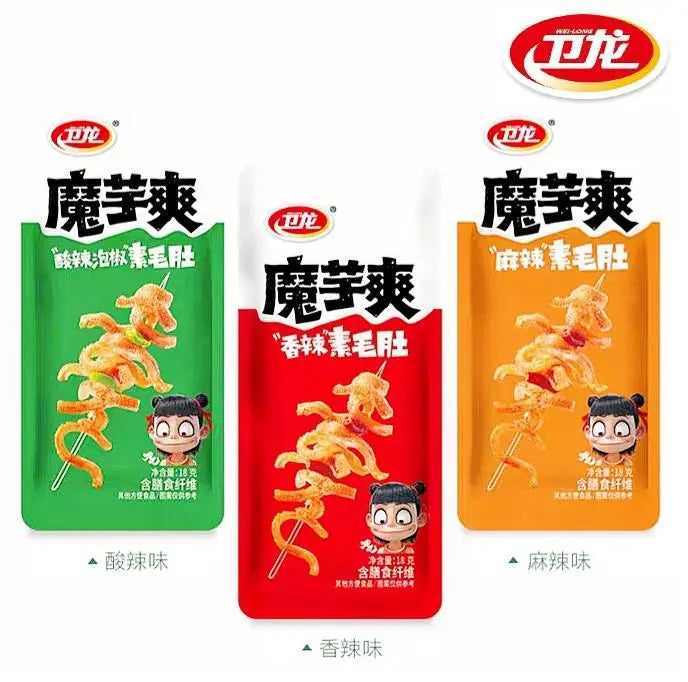 WL Konjac Strips - Sichuan-Style Vegan Snack Hot Spicy & Hot Sour & Hot Flavour 18gx 40pack