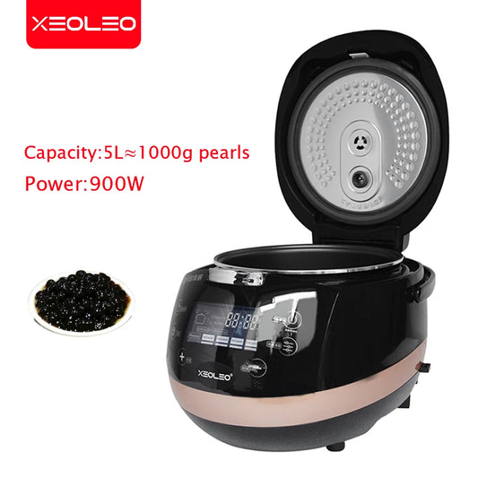 XEOLEO 5L Tapioca Cooker Milk Tea Shop Pearl Cooker Bubble Tea Pearl Warmer Pot Taro ball/Sago/Red Bean Cooker Machine 900W