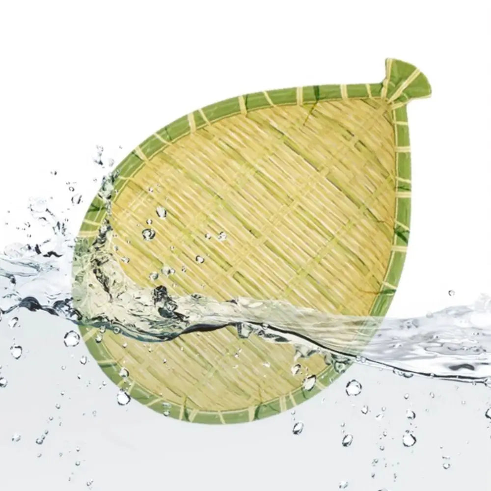 Creative Imitation Bamboo Weaving Hot Pot Vegetable Plate Melamine Multiple Styles Barbecue Plate Green Serving Plate Restaurant