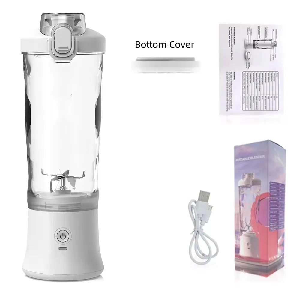 Electric Portable Juicer Mixer 600ml Mini Electric Juicer USB Rechargeable Fresh Fruit Machine Milkshake Smoothie Blender Mixing