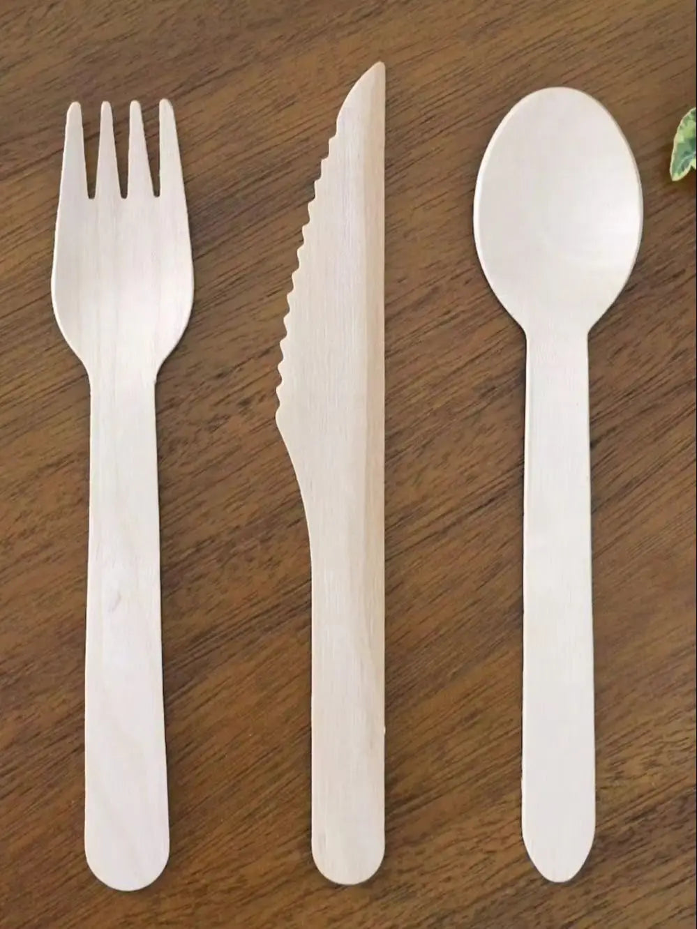 300 Pcs Disposable Wooden Cutlery Set Includes Forks, Spoons, For Party, Outdoor Picnic, Family & Friends Gathering, Ice Cream