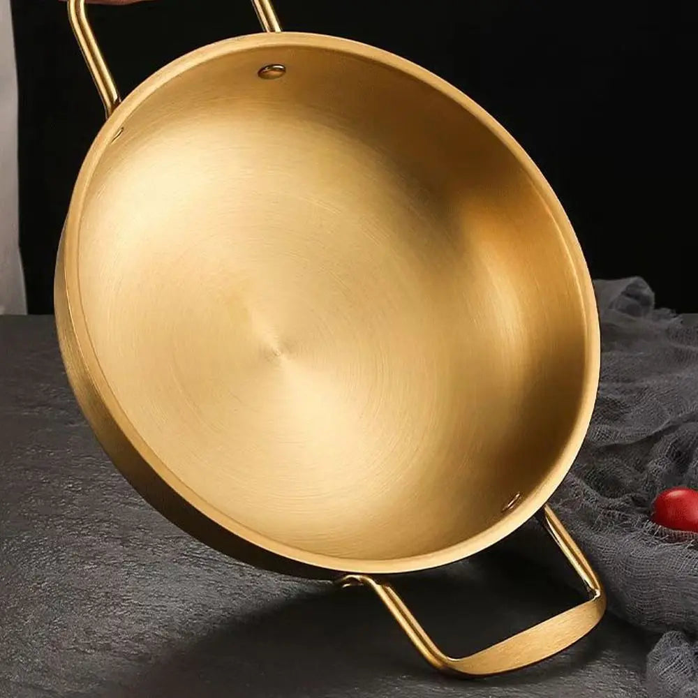 Stainless Steel Seafood Rice Pot Dry Pots with Handle Home Cooking Paella Pan Picnic Snack Plates Cookware Saucepan for Kitchen